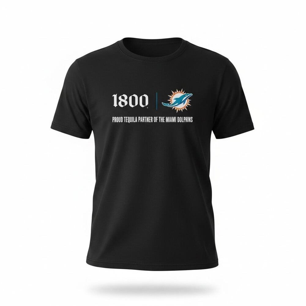 Miami Dolphins 1800 Tequila T-Shirt Black NFL Officially Licensed Unisex M New